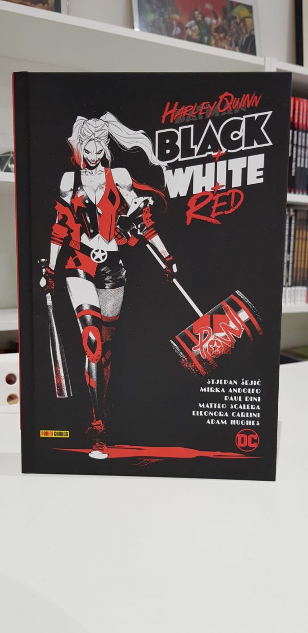 harley quinn black white red